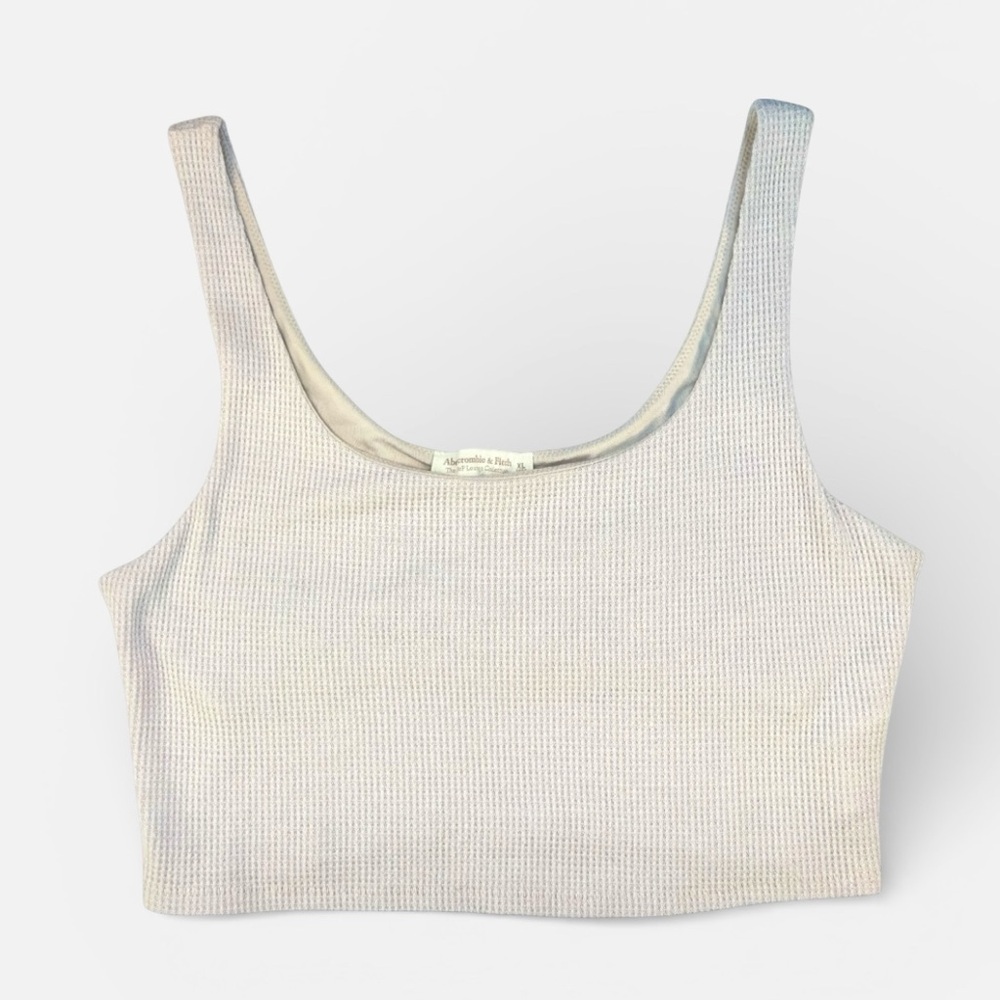 Abercrombie & Fitch Lounge Collection Cream Waffle Knit Tank Top w/ Bra X-LARGE